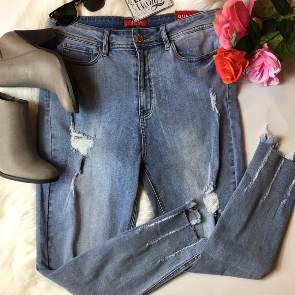 Guess Denim - 🎉 NWT GUESS high waisted destroyed skinny jeans